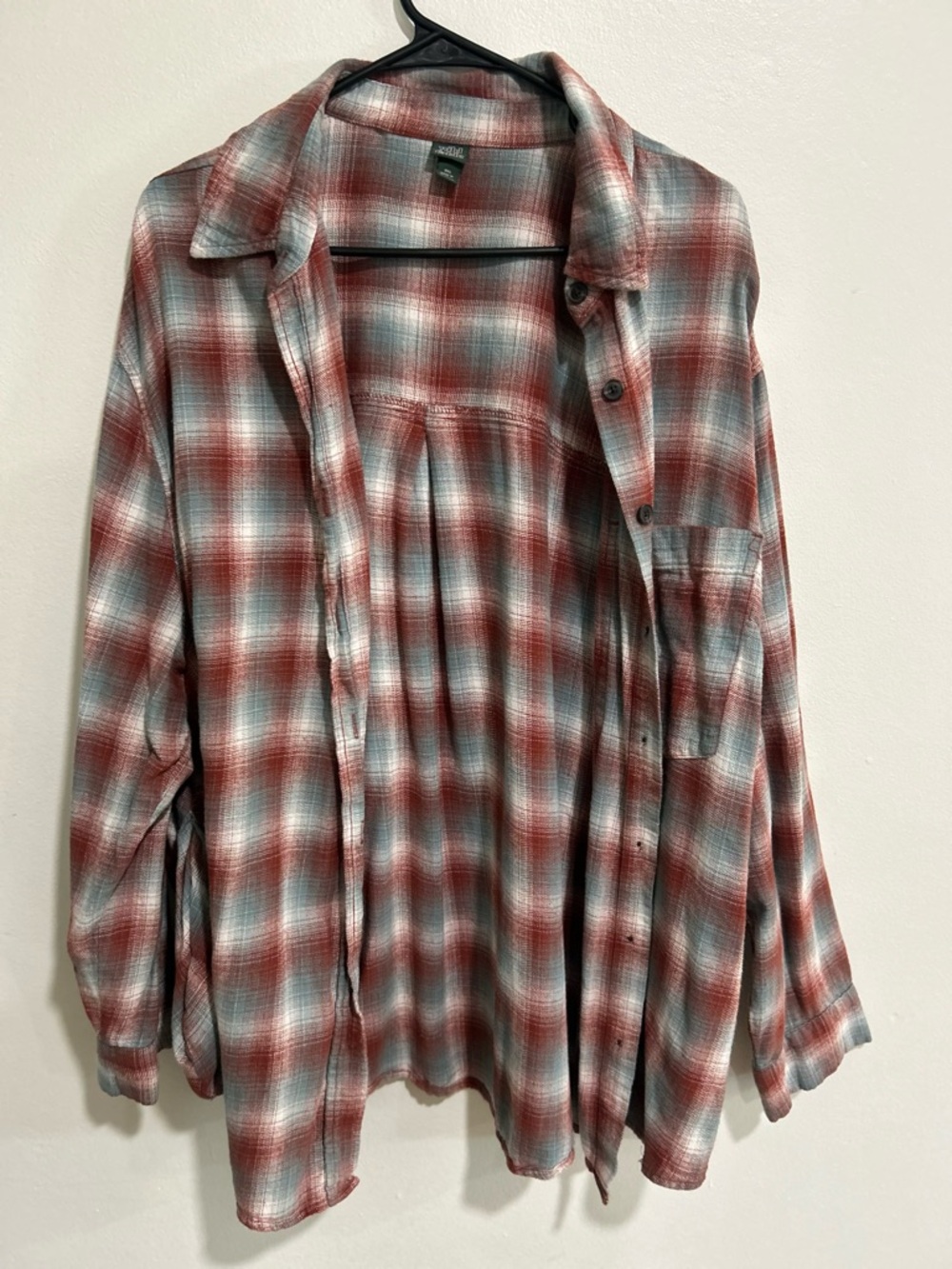 Wild Fable Rust and Teal Plaid Shirt Jacket